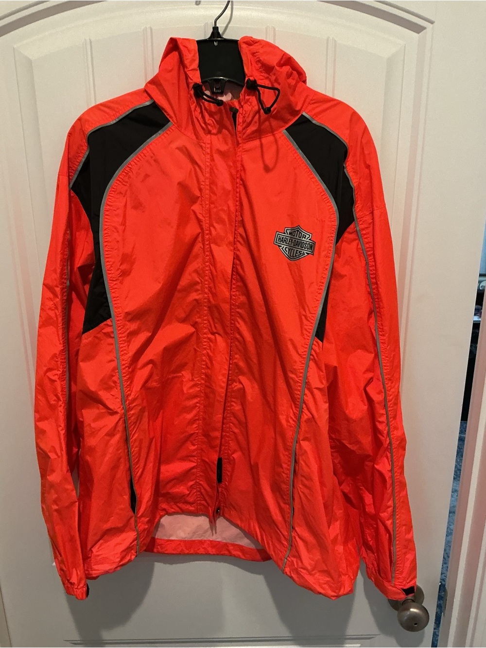 Harley-Davidson Bright Orange and Black Two-Piece Rain Suit - Picture 7 of 16
